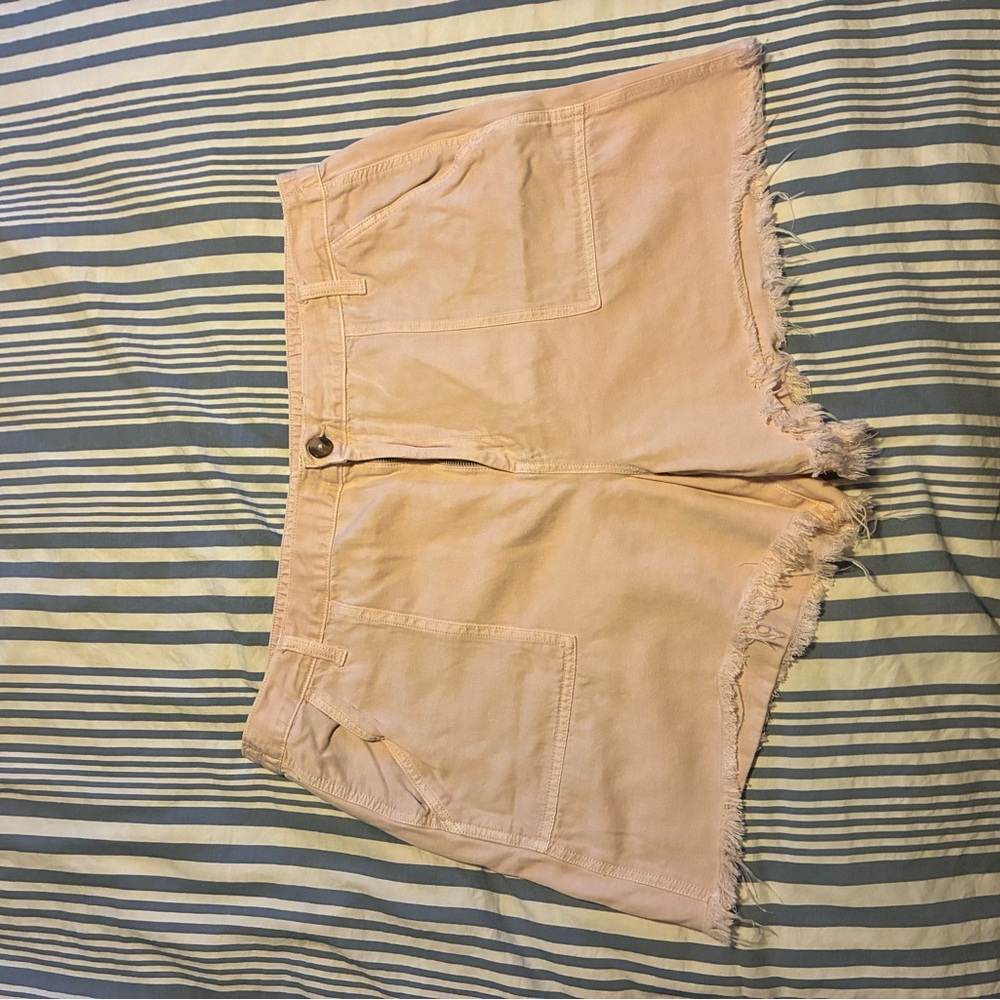 Aerie Light Pink Frayed Hem Shorts